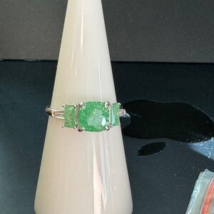 Bomb Party Ring “The Sterling Club” RG67104 Pale Green Ice Crystal Sterling Sz 8